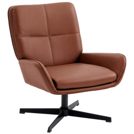 Fauteuil Calian pivotant fauteuil de lecture PU marron