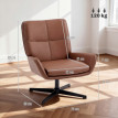 Fauteuil Calian pivotant fauteuil de lecture PU marron