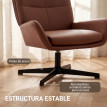 Fauteuil Calian pivotant fauteuil de lecture PU marron