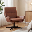 Fauteuil Calian pivotant fauteuil de lecture PU marron