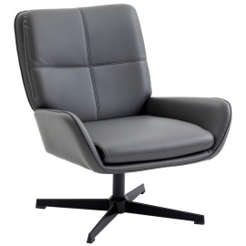 Fauteuil Beranet pivotant rembourré PU gris