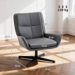 Fauteuil Beranet pivotant rembourré PU gris