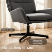 Fauteuil Beranet pivotant rembourré PU gris