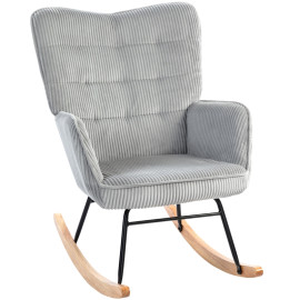 Fauteuil à bascule Esta vintage rembourré gris clair