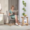 Fauteuil à bascule Esta vintage rembourré gris clair