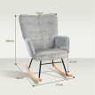 Fauteuil à bascule Esta vintage rembourré gris clair