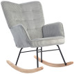 Fauteuil à bascule Esta vintage rembourré gris clair