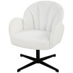Fauteuil Roson pivotant velours coquille crème