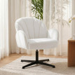 Fauteuil Roson pivotant velours coquille crème