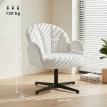 Fauteuil Roson pivotant velours coquille crème