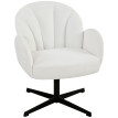 Fauteuil Roson pivotant velours coquille crème