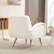 Fauteuil Alroiel rembourré polaire avec accoudoirs et coussin lombaire blanc crème