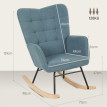Fauteuil à bascule Dorot ergonomique confortable bleu clair