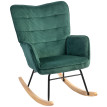 Chaise à bascule Rivrio confort rembourré hêtre vert foncé