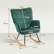 Chaise à bascule Rivrio confort rembourré hêtre vert foncé