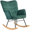 Chaise à bascule Rivrio confort rembourré hêtre vert foncé