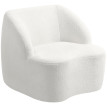 Fauteuil Lorerson moderne rembourré en polaire crème