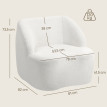 Fauteuil Lorerson moderne rembourré en polaire crème