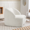 Fauteuil Lorerson moderne rembourré en polaire crème