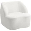 Fauteuil Lorerson moderne rembourré en polaire crème