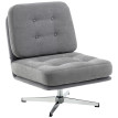 Fauteuil Felelson pivotant chenille assise large gris clair