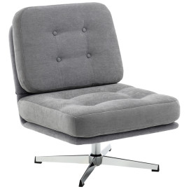 Fauteuil Felelson pivotant chenille assise large gris clair