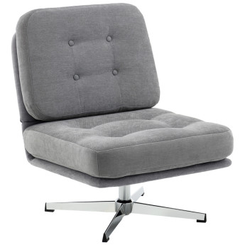Fauteuil Felelson pivotant chenille assise large gris clair