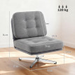 Fauteuil Felelson pivotant chenille assise large gris clair