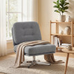Fauteuil Felelson pivotant chenille assise large gris clair