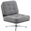 Fauteuil Felelson pivotant chenille assise large gris clair