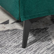 Fauteuil Feliel salon tissu effet lin accoudoirs roulés vert