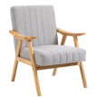 Fauteuil Meluot design scandinave velours bois massif gris