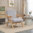 Fauteuil Meluot design scandinave velours bois massif gris