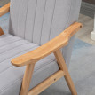 Fauteuil Meluot design scandinave velours bois massif gris