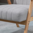 Fauteuil Meluot design scandinave velours bois massif gris