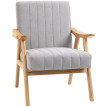 Fauteuil Meluot design scandinave velours bois massif gris