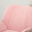 Fauteuil de salon Alena velours siège large rembourré pieds métal rose