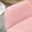 Fauteuil de salon Alena velours siège large rembourré pieds métal rose