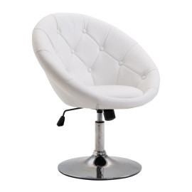 Tabouret de travail Felvik pivotant réglable simili cuir blanc