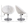 Tabouret de travail Felvik pivotant réglable simili cuir blanc