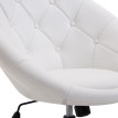 Tabouret de travail Felvik pivotant réglable simili cuir blanc