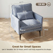 Fauteuil Corona rembourré tissu effet lin bleu
