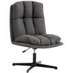 Florenne Fauteuil pivotant en tissu effet lin Gris foncé