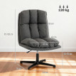 Florenne Fauteuil pivotant en tissu effet lin Gris foncé