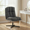 Florenne Fauteuil pivotant en tissu effet lin Gris foncé