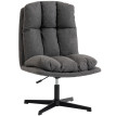 Florenne Fauteuil pivotant en tissu effet lin Gris foncé