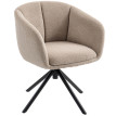 Valoac fauteuil pivotant rembourré cocon marron clair