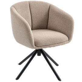 Valoac fauteuil pivotant rembourré cocon marron clair