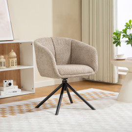 Valoac fauteuil pivotant rembourré cocon marron clair