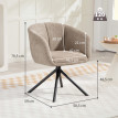 Valoac fauteuil pivotant rembourré cocon marron clair